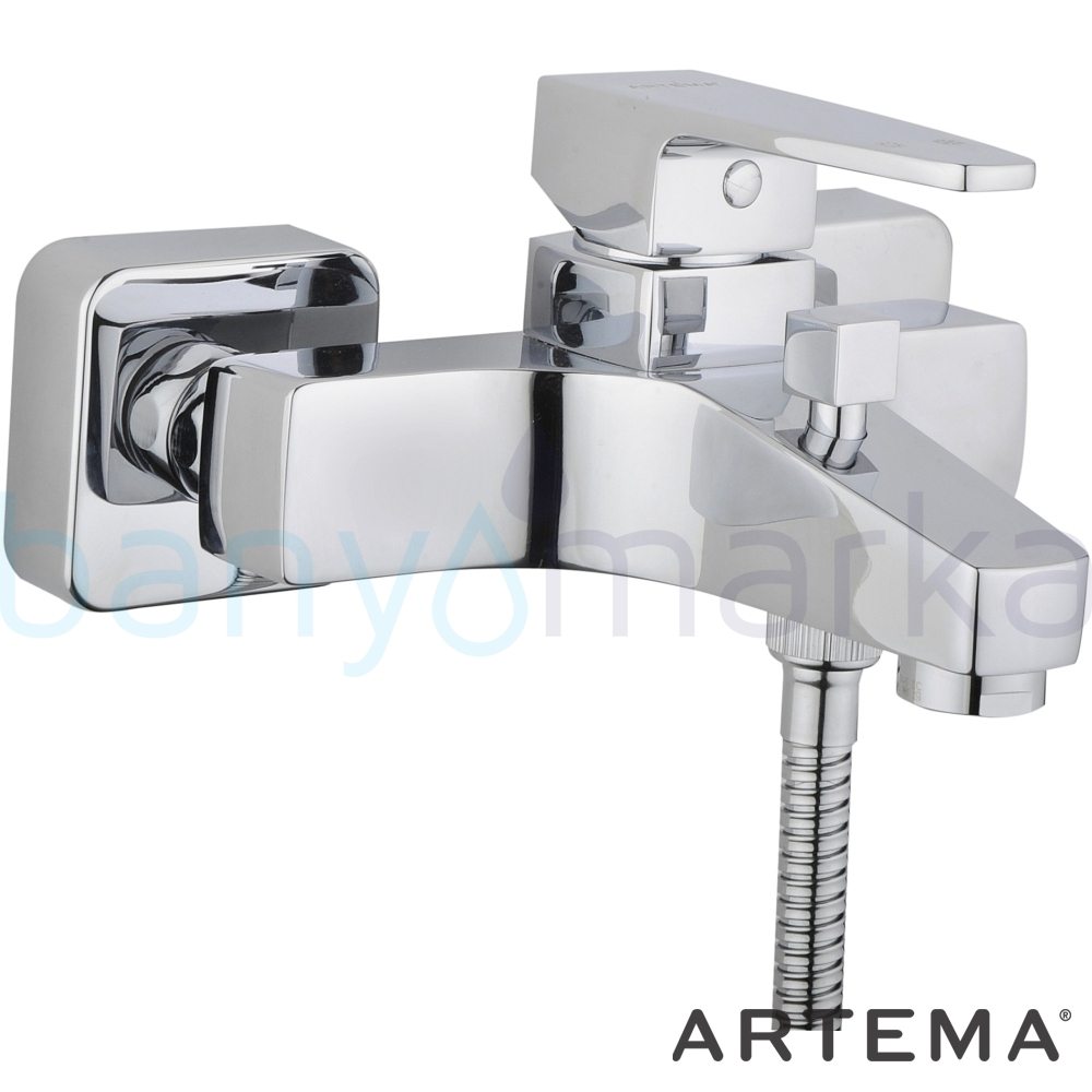  Artema Q-Line Banyo Bataryası - A40778 ısı ve debi ayarlı su ve enerji tasarruflu köşeli hatlarıyla farklılaşan armatür birçok lavabo ile uyum sağlıyor