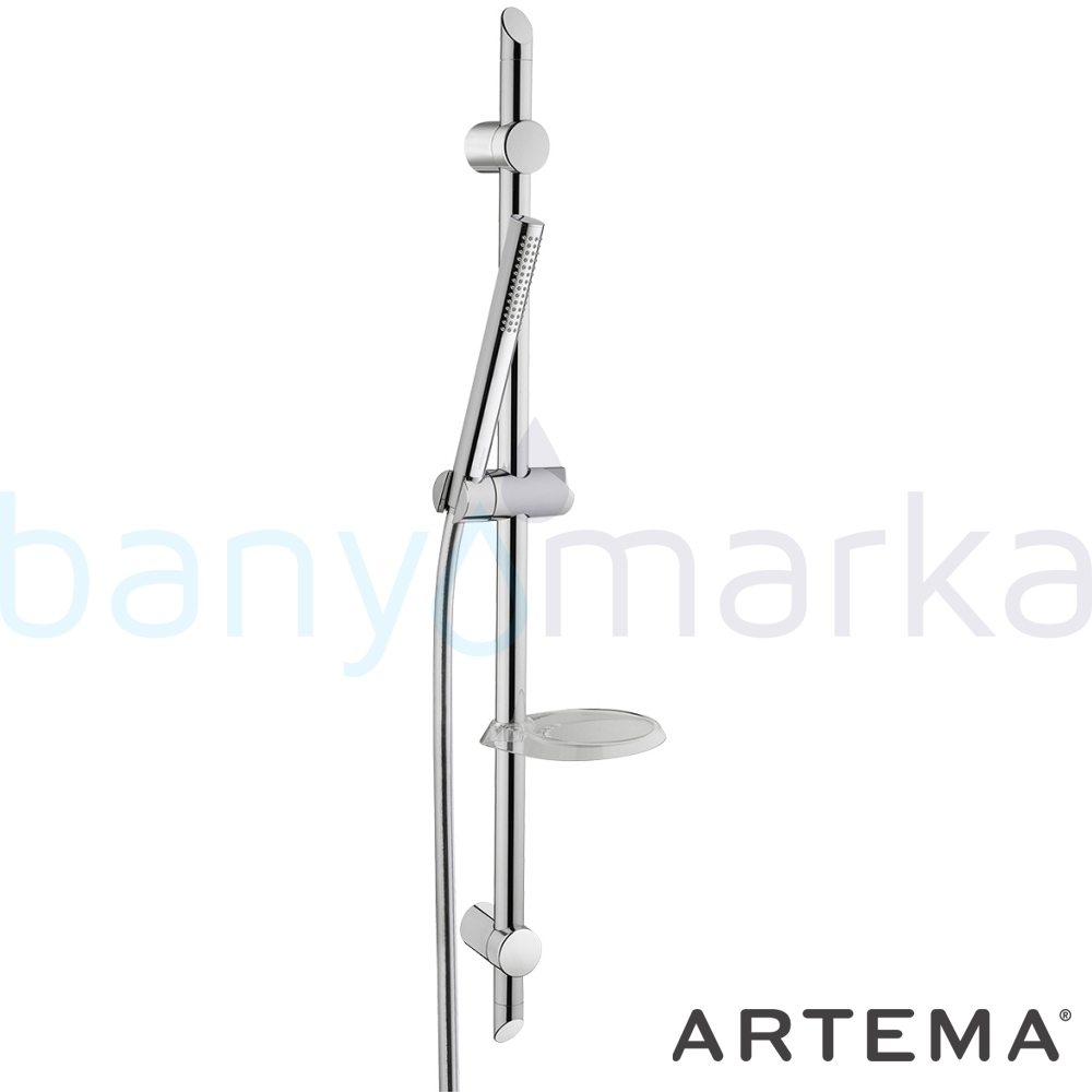  Artema Pure Sürgülü El Duşu Takımı - A45544 Tek fonksiyonlu su tasarrufu Indeed tarafından tasarlanan sade ve ince görüntsünüyle banyonuza değer katan sürgülü duş takımı